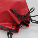 LOUIS VUITTON Epi Petit Noe Shoulder Bag Bicolor Black Red M44017 LV Auth 139959-6