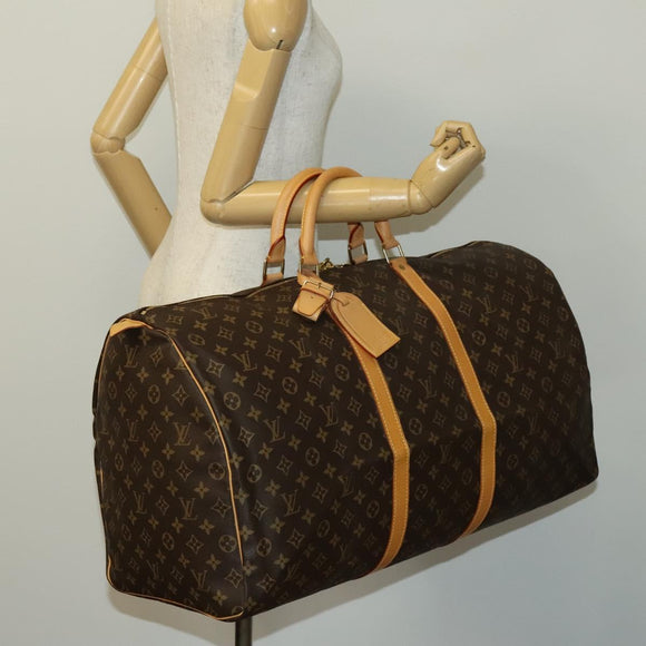 LOUIS VUITTON Monogram Keepall 60 Boston Bag M41422 LV Auth 139966V