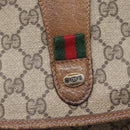 GUCCI GG Supreme Web Sherry Line Clutch Bag PVC Beige Gold 89 01 031 Auth 139970-12