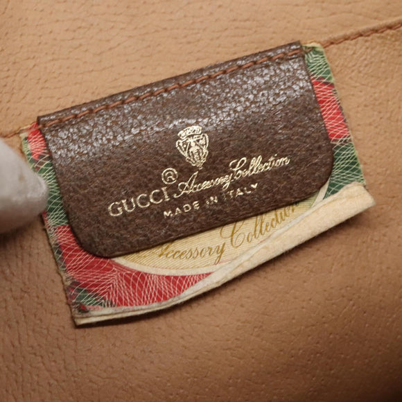 GUCCI GG Supreme Web Sherry Line Clutch Bag PVC Beige Gold 89 01 031 Auth 139970