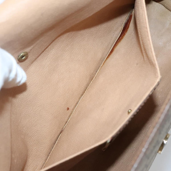 GUCCI GG Supreme Web Sherry Line Clutch Bag PVC Beige Gold 89 01 031 Auth 139970