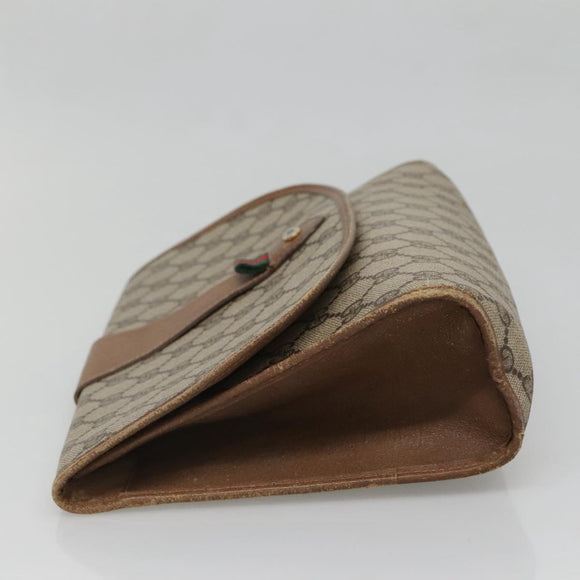 GUCCI GG Supreme Web Sherry Line Clutch Bag PVC Beige Gold 89 01 031 Auth 139970