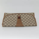 GUCCI GG Supreme Web Sherry Line Clutch Bag PVC Beige Gold 89 01 031 Auth 139970-6