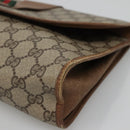 GUCCI GG Supreme Web Sherry Line Clutch Bag PVC Beige Gold 89 01 031 Auth 139970-8
