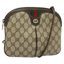 GUCCI GG Supreme Web Sherry Line Bag PVC Beige Gold 904 02 047 Auth 139971-1
