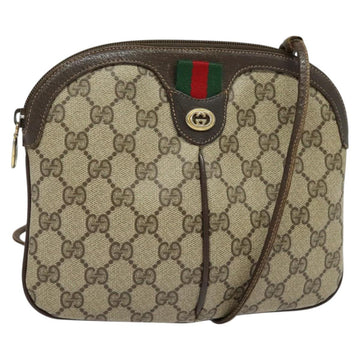 GUCCI GG Supreme Web Sherry Line Bag PVC Beige Gold 904 02 047 Auth 139971