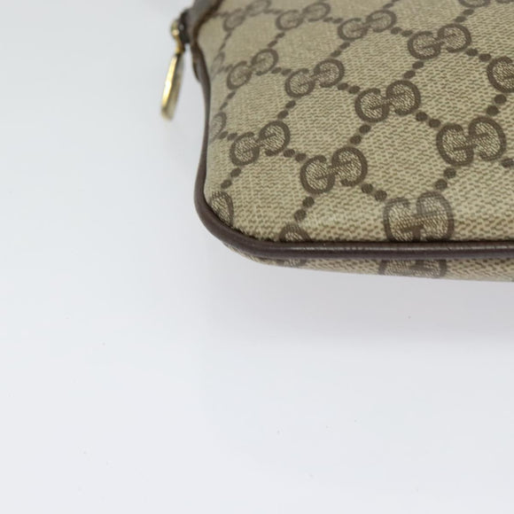 GUCCI GG Supreme Web Sherry Line Bag PVC Beige Gold 904 02 047 Auth 139971