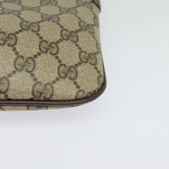 GUCCI GG Supreme Web Sherry Line Bag PVC Beige Gold 904 02 047 Auth 139971