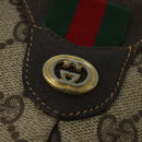 GUCCI GG Supreme Web Sherry Line Bag PVC Beige Gold 904 02 047 Auth 139971-17