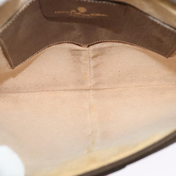 GUCCI GG Supreme Web Sherry Line Bag PVC Beige Gold 904 02 047 Auth 139971