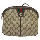 GUCCI GG Supreme Web Sherry Line Bag PVC Beige Gold 904 02 047 Auth 139971-13