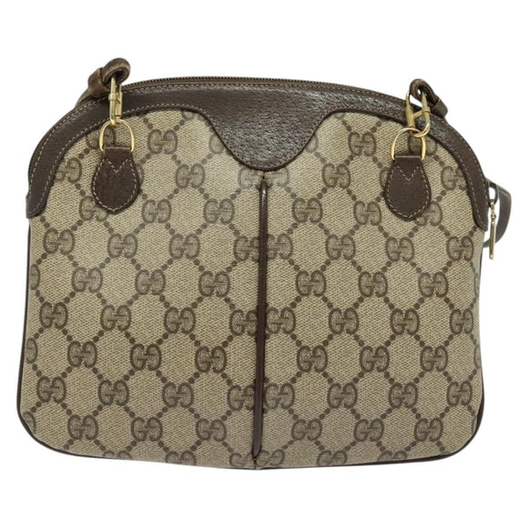 GUCCI GG Supreme Web Sherry Line Bag PVC Beige Gold 904 02 047 Auth 139971