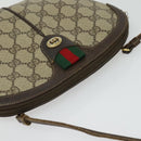 GUCCI GG Supreme Web Sherry Line Bag PVC Beige Gold 904 02 047 Auth 139971-6