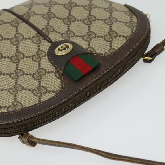 GUCCI GG Supreme Web Sherry Line Bag PVC Beige Gold 904 02 047 Auth 139971