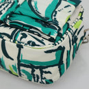 PRADA Chain Shoulder Bag Nylon Green Silver Auth 139976-15