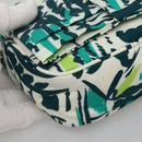 PRADA Chain Shoulder Bag Nylon Green Silver Auth 139976-16