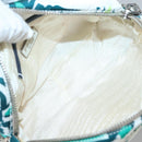 PRADA Chain Shoulder Bag Nylon Green Silver Auth 139976-10