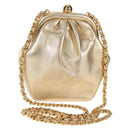 CHANEL Chain Shoulder Bag Leather Gold CC Auth 139977V-1