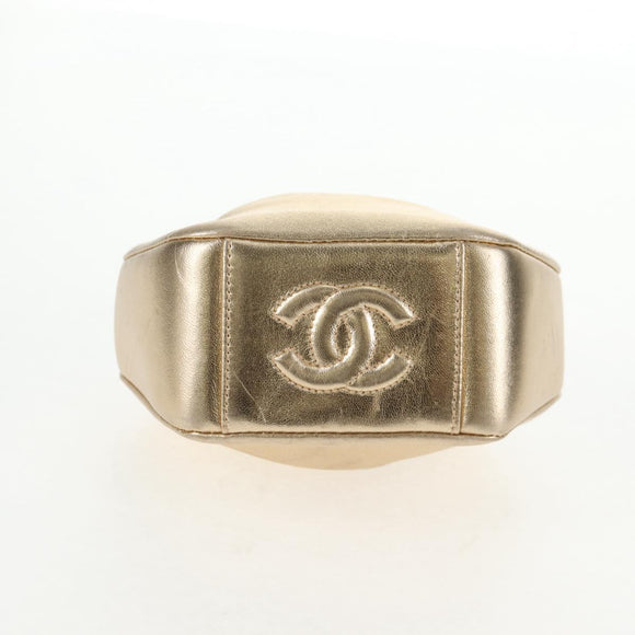 CHANEL Chain Shoulder Bag Leather Gold CC Auth 139977V