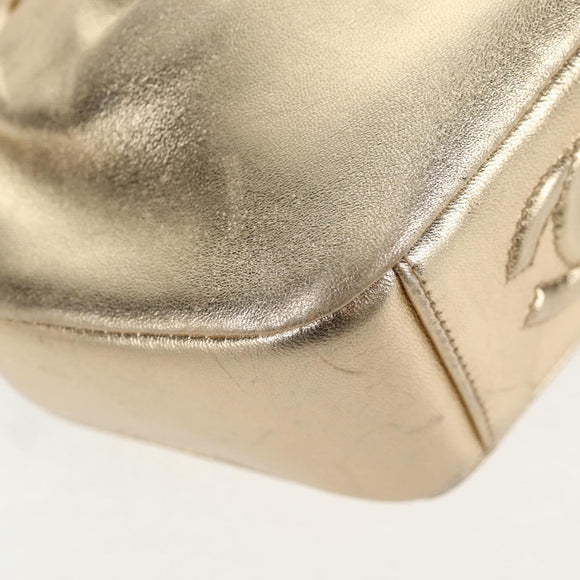 CHANEL Chain Shoulder Bag Leather Gold CC Auth 139977SAV