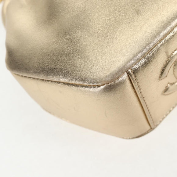 CHANEL Chain Shoulder Bag Leather Gold CC Auth 139977SAV