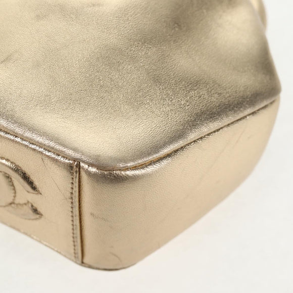 CHANEL Chain Shoulder Bag Leather Gold CC Auth 139977SAV