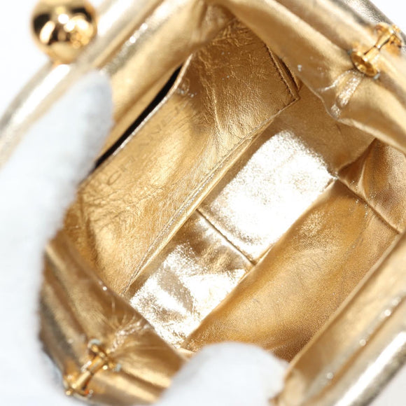 CHANEL Chain Shoulder Bag Leather Gold CC Auth 139977SAV