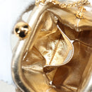 CHANEL Chain Shoulder Bag Leather Gold CC Auth 139977V-21