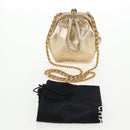 CHANEL Chain Shoulder Bag Leather Gold CC Auth 139977SAV-12