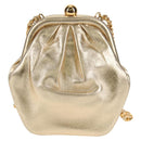 CHANEL Chain Shoulder Bag Leather Gold CC Auth 139977SAV-2
