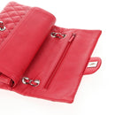 CHANEL Chain Shoulder Bag Caviar Skin Red Silver CC Auth 139978M-9