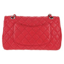 CHANEL Chain Shoulder Bag Caviar Skin Red Silver CC Auth 139978M-3