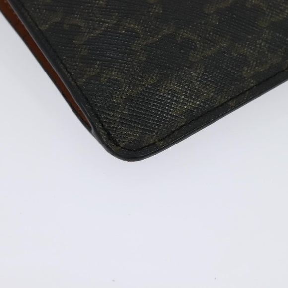 CELINE Triomphe Phone Holder Shoulder Bag PVC Leather Black Auth 139988