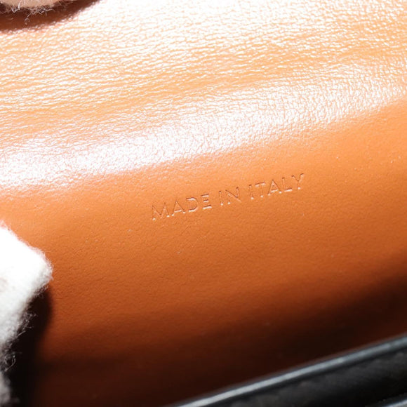 CELINE Triomphe Phone Holder Shoulder Bag PVC Leather Black Auth 139988