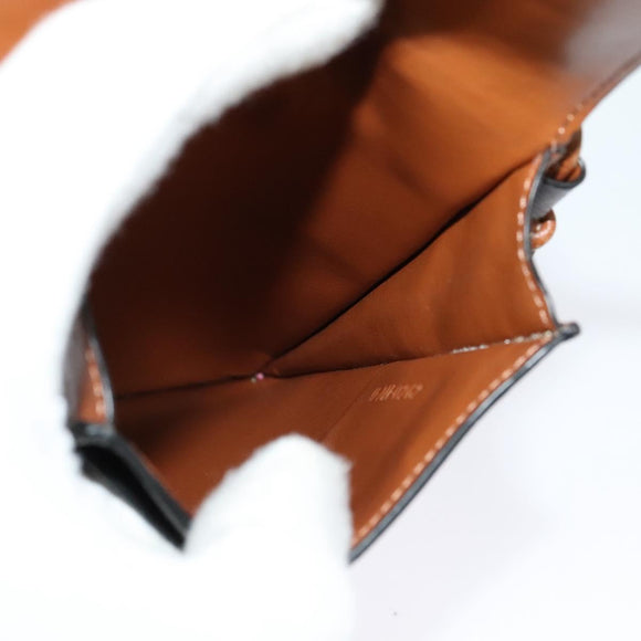 CELINE Triomphe Phone Holder Shoulder Bag PVC Leather Black Auth 139988