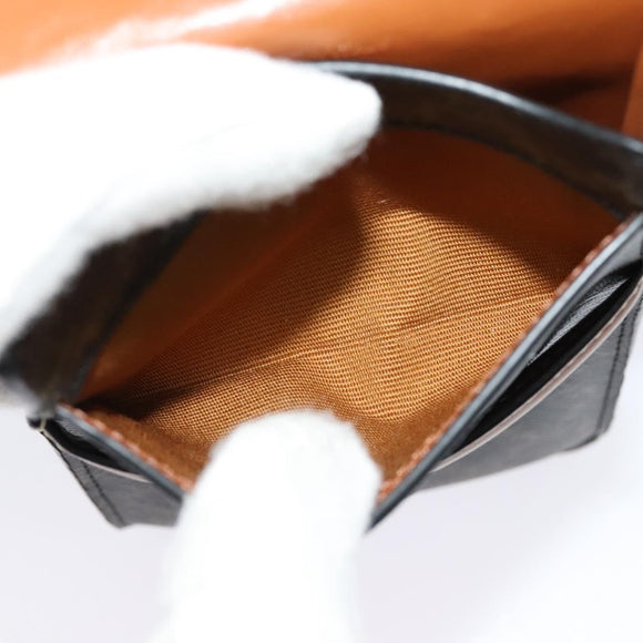 CELINE Triomphe Phone Holder Shoulder Bag PVC Leather Black Auth 139988