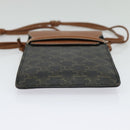 CELINE Triomphe Phone Holder Shoulder Bag PVC Leather Black Auth 139988-9