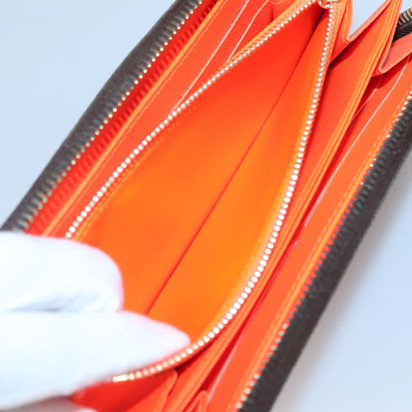 LOUIS VUITTON Monogram Graffiti Zippy Wallet Long Orange M93711 LV Auth 139993V