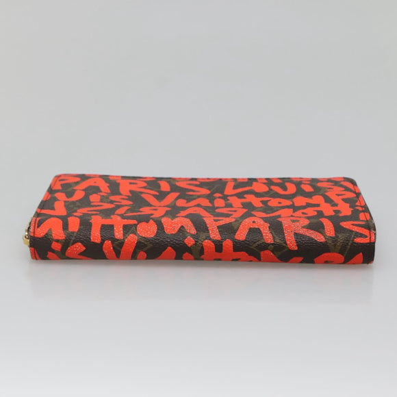 LOUIS VUITTON Monogram Graffiti Zippy Wallet Long Orange M93711 LV Auth 139993V