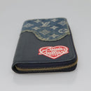LOUIS VUITTON x NIGO LV Squared Zippy Wallet Blue M81107 LV Auth 139994-6