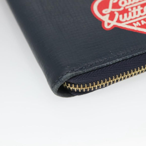 LOUIS VUITTON x NIGO LV Squared Zippy Wallet Blue M81107 LV Auth 139994