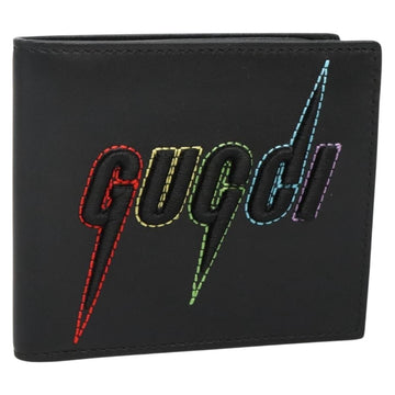 GUCCI Compact wallet Wallet Leather Black 597674 Auth 139999M