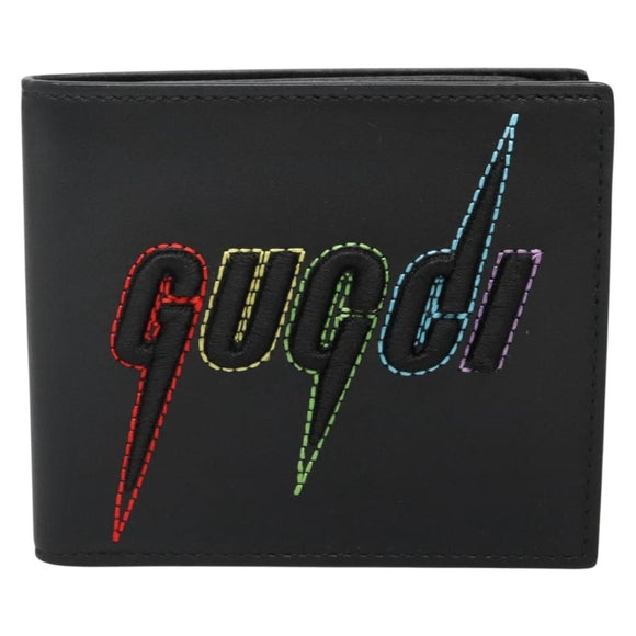 GUCCI Compact wallet Wallet Leather Black 597674 Auth 139999M