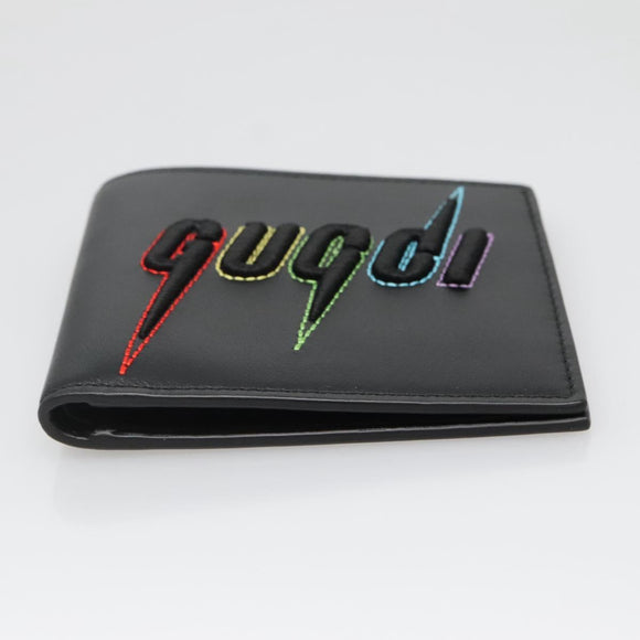 GUCCI Compact wallet Wallet Leather Black 597674 Auth 139999M
