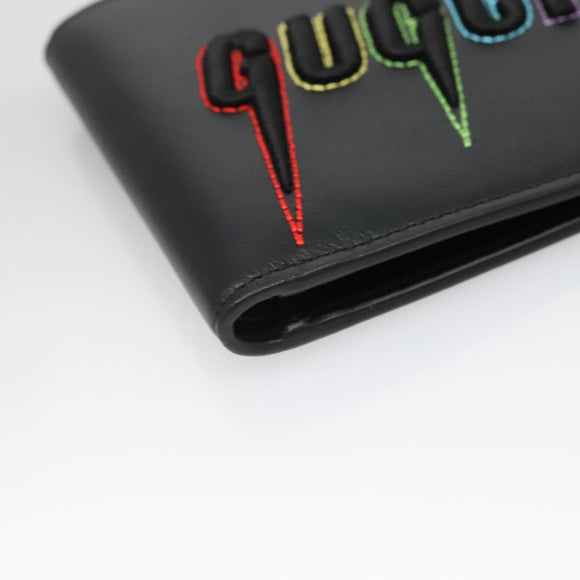 GUCCI Compact wallet Wallet Leather Black 597674 Auth 139999M