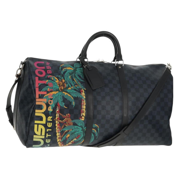 LOUIS VUITTON Damier Cobalt Keepall Bandouliere 55 Bag N41356 LV Auth 140002SM