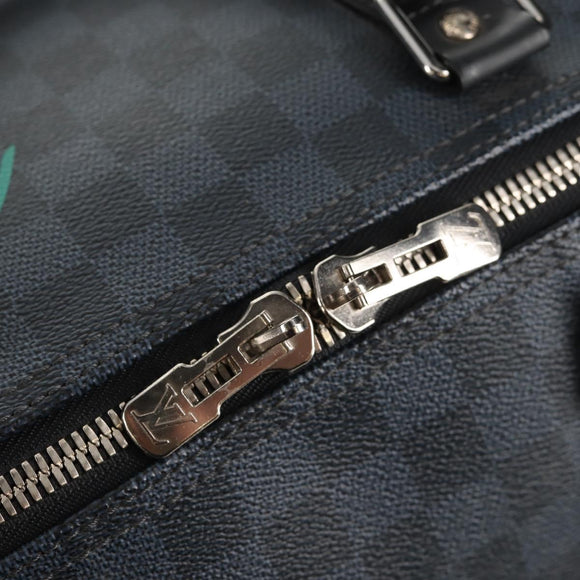 LOUIS VUITTON Damier Cobalt Keepall Bandouliere 55 Bag N41356 LV Auth 140002V