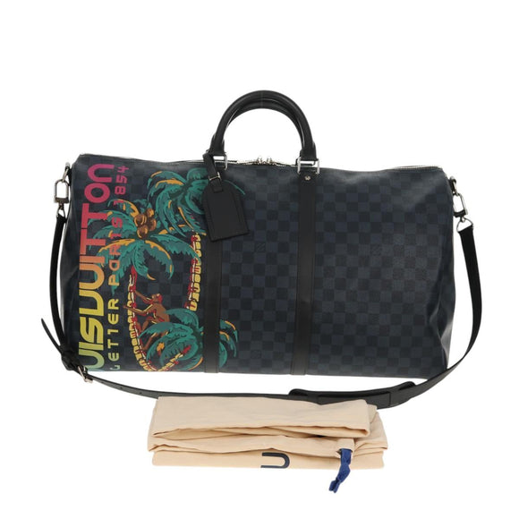 LOUIS VUITTON Damier Cobalt Keepall Bandouliere 55 Bag N41356 LV Auth 140002V