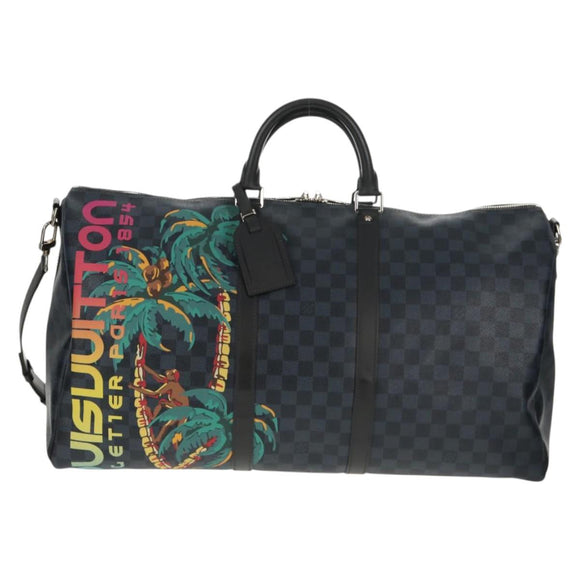 LOUIS VUITTON Damier Cobalt Keepall Bandouliere 55 Bag N41356 LV Auth 140002SM