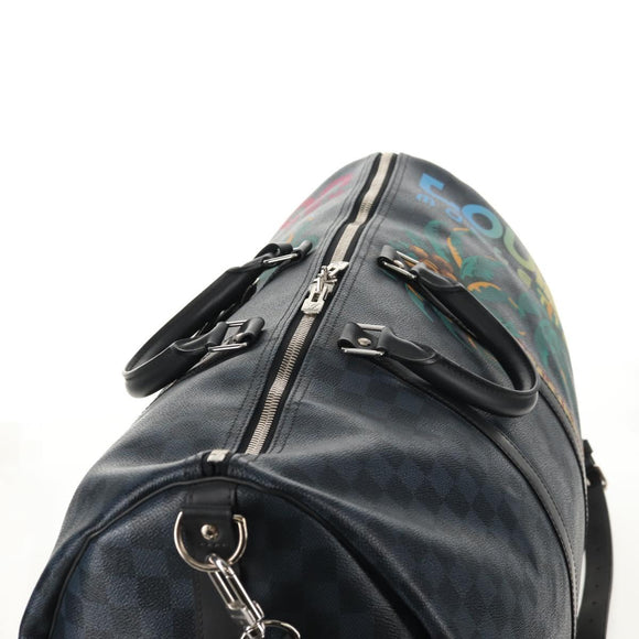 LOUIS VUITTON Damier Cobalt Keepall Bandouliere 55 Bag N41356 LV Auth 140002SM